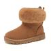 Yeeteepot Baby Girls' Winter Booties Boys Warm Lined Snow Boots Plush Shoes Kids Anti-Slip Ankle Boots Indoor Soft Soled Toddler Shoes Flat Booties 11 UK Child B Brown