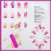 French Tips Short Square Press On Nails - Flower Embossed Glossy Nude Gel Glue - Stylish Fake Nails for Women & Girls - Buy Online on GoSupps.com