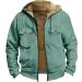Hanxiulin Men's Fleece Jacket - Warm Plush Hooded Outdoor Coat | Cuddly & Stylish Mint Green 4XL Hiking Jacket - Buy Online on GoSupps.com
