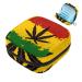 Menstruation pad bag with zipper women's napkin bag tampons collective bags for women and girls (abstract marijuana unskail sheet Rastafarian flag)