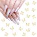 20 pieces of nail charms butterfly nail edelstones 3D nail edel stones for nail art metal-nail art edelstones for women and girls DIY nail art decoration handicraft jewelry (gold)