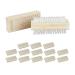 Relaxdays wooden nail brush set of 15 double-sided hand brush with hard bristles brush for hands & nails natural