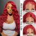 SOKU Red Lace Frontal Wig 32 Inch Body Wave | Pre Plucked with Baby Hair | Heat Resistant Synthetic Wig for Black Women - Buy Online on GoSupps.com