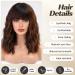 Haircube Short Bob Wig with Bangs - Heat-Resistant Synthetic Fiber for Women | Brown with Highlights | Perfect for Party Cosplay & Daily Wear - Buy Online on GoSupps.com