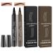 2 PCS Eyebrow Pencil Eyebrow Pen Waterproof Brow pen Microblading Eye Brow Pencils Long Lasting Natural Eyebrow Pen Black & Black-gray 2 count (Pack of 1) 02 Black & Black-gray