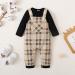 Puseky Baby Boy Long Sleeve Romper with Plaid Suspender Overall Pants | 12-18 Months | Black - Buy Online on GoSupps.com