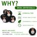 Pack of 6 Extra Large Black Penguin Wool Dryer Balls - Muulaii Reusable Fabric Softener for Eco-Friendly Laundry - Buy Online on GoSupps.com