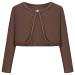 BONNY BILLY Girls Cardigan Long Sleeve Knitted Cotton Bolero Shrug Kids Clothing 4-5 Years Coffee