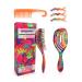 Hair Detangling Brush - Vented Design Detangling Hairbrush and Wide Tooth Comb for Women, Kids, Wet, Dry, Curly - Minimize Hair Breakage, Split-Ends – Come with 3 Alligator Styling Sectioning Clips (Tropical Leaves)