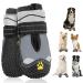 Slowton dog shoes Paw protection 2 pieces of waterproof dog shoes outdoor with non-slip sole reflective Velcro fastener Dog boots for small medium-sized dogs winter (S-gray size 6) Size 6: width 6.5 cm i.Schwarz-grau-water density (2 pieces)