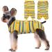 Kuoser dog body after op breathable body dogs after op for dogs/cats colored dog body after castration male bitch medical body dog alternative to the ruff of the sachet l green & yellow
