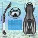Zeeporte Dive Snorkeling Gear Set | Panoramic View Mask, Anti-Fog Snorkel, Dive Flippers & Gear Bag | Adults & Kids | Black M Flipper - Buy Online on GoSupps.com