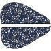 Hair Towel Wrap - Quick Drying Hair Turban with Button - Cherry Blossoms on Navy Background - Buy Online on GoSupps.com