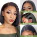 Alipeacock 10 Short Bob Human Hair Lace Front Wig - 150% Density Brazilian Virgin Straight Bob - Pre Plucked with Baby Hair for Black Women - Buy Online on GoSupps.com
