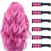 6PC Pink Mini Hair Chalk For Girls Gifts Washable Bright Hair Chalk Combs Temporary Hair Color for Age 4 5 6 7 8 9 10 Festival Party Cosplay Dress up Halloween, Christmas New Years Birthday (Pink)