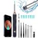Ear Wax Removal Tool Ear Cleaner with 1080P Ear Camera Smart Visual Earwax Removal Kit with 8 Pcs Ear Set 6 LED Lights 8 Ear Scoop Ear Tips Replacement Ear Camera for iPhone iPad Android Phones (blue)
