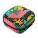 Menstruation pad bag with zipper women's napkin bag tampons collecting bags for women and girls (tribal patterns tropical leaves)
