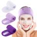 Whaline Spa Facial Headband Make Up Wrap Head Terry Cloth Headband Adjustable Towel Band for Face Washing Shower Facial Cover, 3 Pieces (White, Purple, Dark Purple) White,Purple,Dark Purple