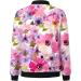 Women's Light Bomber Jacket with Flower Pattern - Casual Summer Aviator Zipper Jacket | Pink XL Outwear for College - Buy Online on GoSupps.com