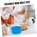 3pcs Melting Wax Bowl Set - Silica Gel with Metal Liner - 12x12cm - Blue | International Shipping - Buy Online on GoSupps.com