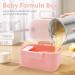 Baby Milk Powder Dispenser with Bib, 400ML Portable Formula Pot for Travel - Pink - Buy Online on GoSupps.com