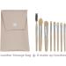 Fashionable Minimalist Makeup Brush Set with Leather Storage Bag - Lightweight & Portable Green Makeup Brush Organizer - Buy Online on GoSupps.com