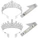 Tiara Crowns for Women Birthday 4pcs Silver Princess Tiara Queen Crown & Birthday Girl Prom Queen Sash for Birthday Bridal Cosplay Wedding Hair Accessories
