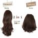 Sofeiyan 33cm Ponytail Extension - Natural Looking Long Curly Clip-In Claw Hair Extension for Women - Dark Brown/Golden Auburn - Buy Online on GoSupps.com