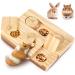 OVERTANG Hamsters Foraging Toys 6 in 1 Rabbit Wooden Interactive Enrichment Toys Treat Dispenser for Small Animal Funny Toys for Guinea Pigs Rabbits Bunny Chinchillas Rats and Gerbils