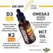 Organic Vitamin D3 K2 Drops with MCT Oil & Omega 3 Ã¢â¬â 5000 IU  2 Fl Oz - 2 Pack - Buy Online on GoSupps.com