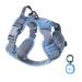 Pawaii dog harness dog harness for small dogs with handle anti-pull dishes Breast harness Anti-pulled upholstered reflective adjustable breathable breathable dog mechanical ID day contains (xs blue) XS (doesn't include o rings (chest: 30cm-43cm)) denim bl