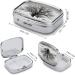 Black & White Tree Print Pill Box - 2 Compartment Portable Medicine Organizer - Decorative Metal Pill Case for Pocket & Purse | International Shipping - Buy Online on GoSupps.com