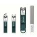 Nail Clippers Set with Nail File Sharp Edge Fingernail and Toenail Clipper Cutter Nail File Thick Nail Trimmer Stainless Steel Toenail Clipper for Manicure and Pedicure (4 Pc Set - Green)