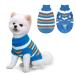 Lyneun Small Dog Jumper Striped Dog Sweater Warm Knitted Sweater Coat Soft Puppy Jumper Dog Winter Clothes Cute Warm Dog Pullover for Small Dog and Cat (Large Blue) Large Blue