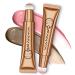 Ofanyia Upgrated Blush & Contour Beauty Wand  One-body Design Liquid Face Blush Contour with Cushion Applicator  Natural Matte Finish Blush Stick  Lightweight Blendable Super Silky Cream Contour Stick  No Sponge Stuck  2...