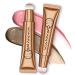 Ofanyia Upgrated Blush & Contour Beauty Wand  One-body Design Liquid Face Blush Contour with Cushion Applicator  Natural Matte Finish Blush Stick  Lightweight Blendable Super Silky Cream Contour Stick  No Sponge Stuck  2...