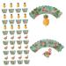 Alipis 24pcs Hawaii Cupcake Wrappers Hawaii Cupcake Toppers Hawaiian Cake Picks Birthday Cupcake Toppers Hawaiian Decor Hawaii Cake Pick Tropical Wedding Decor Leaves Paper Tray