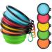 Vigime foldable dog bowl travel water bowl for dogs and cats portable foldable with a carabiner hook for travel hiking walking (5 pieces) 5PCs 350ml multi-colors