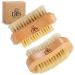 Wooden Fingernail Nail Brushes for Cleaning  Finger Nails Scrub Brush to Clean Fingernails Toenails  Natural Boar Sisal Bristle Two-sided Non-slip Hand Foot Nails Cleaner Scrubber for Men Women Kids