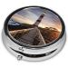 Buy Lighthouse Round Pill Box - 3 Compartment Mini Decorative Travel Medicine Organizer for Vitamins & Tablets - Buy Online on GoSupps.com