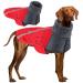 Slowton winter coat for dogs warm lining made of polar fleece exterior jacket for dogs with turtleneck scarf.