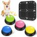 Reaque buzzer with recording function 4 pieces of buzzer with sound buzzer with rubber mat sound button for dogs buzzer with recording function for interaction with dogs 4 pieces of buzzer with space