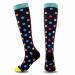 WSYKC compression socks colorful spots compression stockings for men and women elastic stockings closed toe support stocking for edema swollen pregnancy S/m S-M black yellow red