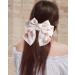 AWAYTR Chiffon Bow Barrettes Hair Clips - 2 Pack Flower Elastic Hair Bows for Wedding Party - White and Pink - Buy Online on GoSupps.com