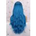 Colorfulpanda Long Blue Ombre Wavy Wig for Women - 26 Inches, Heat Resistant Synthetic Hair with Dark Roots - Perfect Pastel Curly Style - Buy Online on GoSupps.com