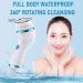 Rechargeable Electric Facial Cleansing Brush - Exfoliator with Vibration Massage & 3 Soft Replacement Heads for Deep Pore Cleansing - Blue - Buy Online on GoSupps.com