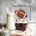 18pcs Glitter Dessert Cupcake Topper for Rugby Ball Super Bowl Touchdown Sport Game Day Theme Decor Supplies Men Boys Happy Birthday Party Decorations - Buy Online on GoSupps.com