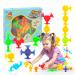AIERRSON Suction Toys Kids Bath Toys 48Pcs Slicone Sucker Toys for Kids Sensory Toys for 3 4 5 6 7 8 9Year Old Boys Girls Toddler Montessori toys Building Toys for Stress Release and Travel