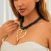 Shop Oralgo's Fashionable Multi-Layered Pearl Chok & Large Metal Heart Necklace - Statement Jewelry in Gold & Alloy - Buy Online on GoSupps.com