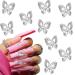 Sjbautyo 20 piece of alloy butterfly nail charms alloy butterfly nail for nail art decorations DIY craft accessories (silver)